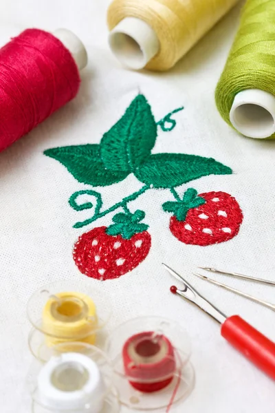 Machine embroidery — Stock Photo, Image
