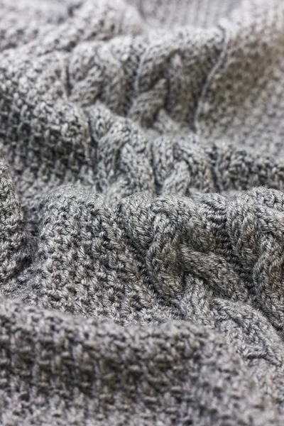 Gray knitted fabric — Stock Photo, Image