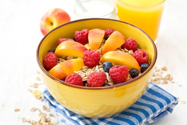 Breakfast with muesli — Stock Photo, Image