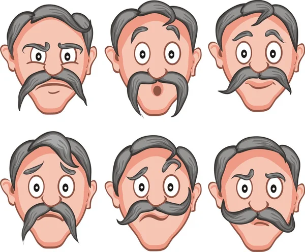Expresiones faciales 1 — Vector de stock