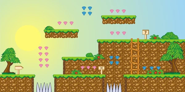 2D tileset plattformsspel 3 — Stock vektor