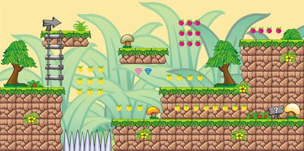 Jogo de plataforma 2D Tileset 8 — Vetor de Stock