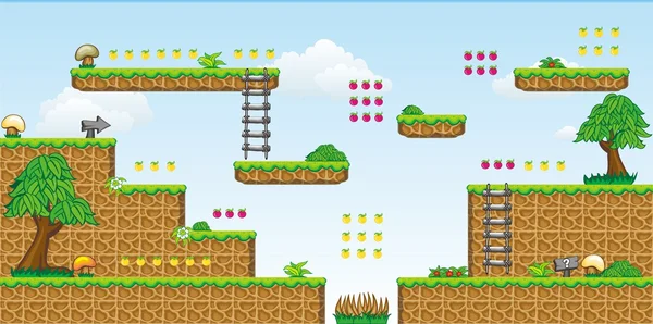 Jogo de plataforma 2D Tileset 30 — Vetor de Stock