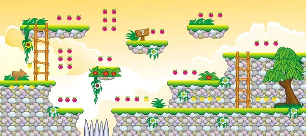 2D Plataforma Tileset Juego 21 — Vector de stock