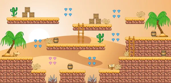 2D Tileset Jogo de Plataforma 29 —  Vetores de Stock