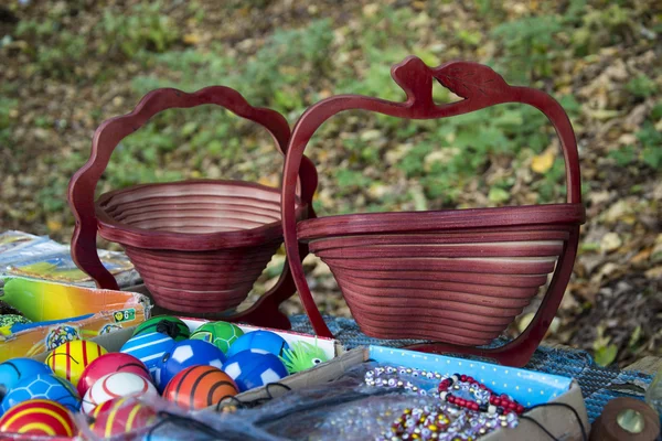 Baskets made of wood in the form of fruit