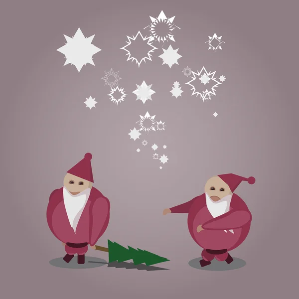 Schlechter und schöner Weihnachtsmann — Stockvektor