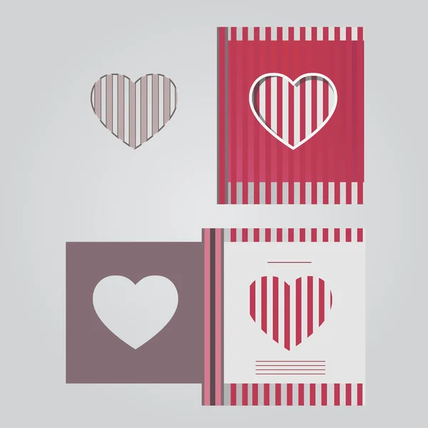 Template cards with red lines — Stock Photo, Image