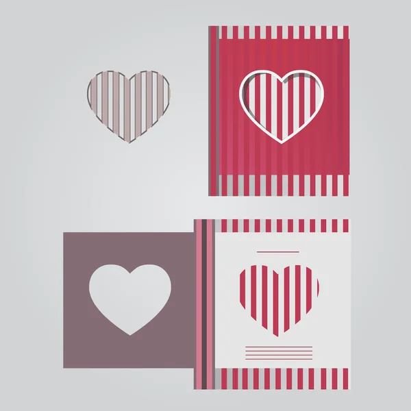 Plantilla de tarjetas con líneas rojas — Archivo Imágenes Vectoriales