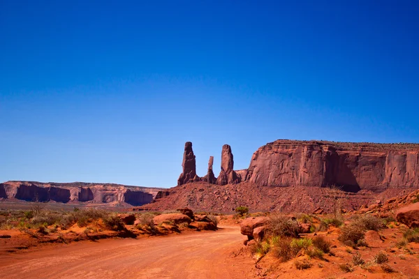 Trzy siostry, park narodowy doliny pomnik, arizona — Zdjęcie stockowe