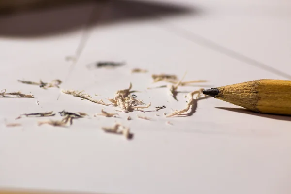 Pencil on a scrubbed sheet — Stock Photo, Image