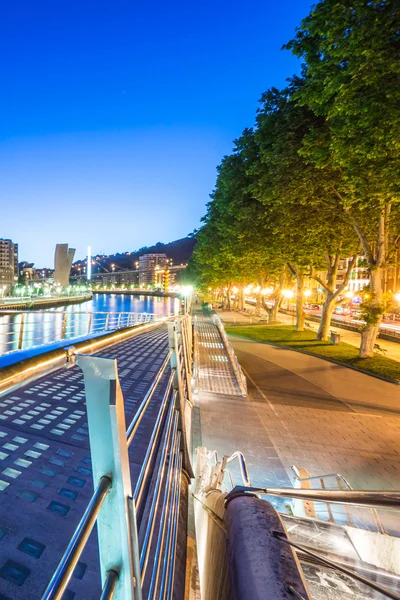 Vista notturna di Bilbao — Foto Stock