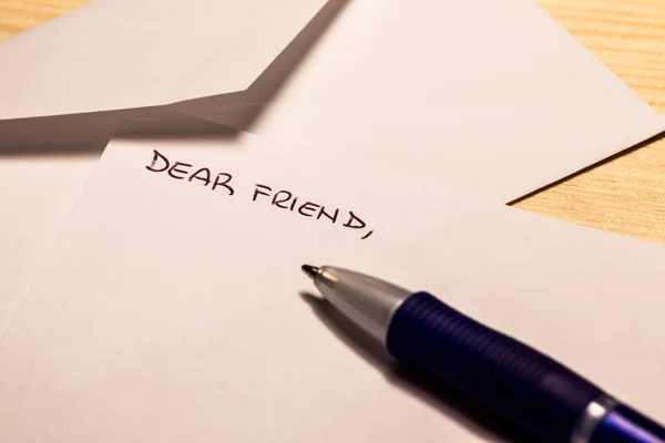 Incipit of a letter to a friend — Stock Photo, Image