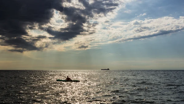 Kayak in the italian sea — Stock Photo, Image