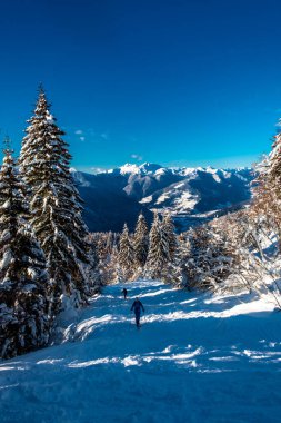 Büyük bir kar yağışı sonrası alaycı alpler. Udine ili, Friuli-Venezia Giulia bölgesi, İtalya