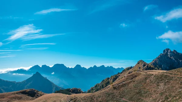 Une Belle Journée Ensoleillée Automne Dans Les Alpes Frioul Vénétie — Photo