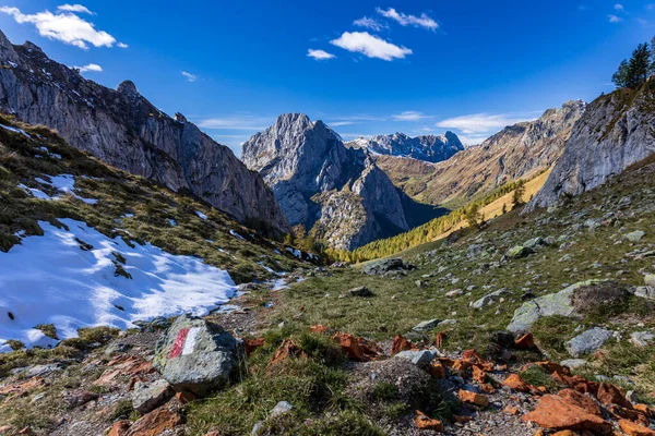 Belo Dia Ensolarado Outono Nos Alpes Friuli Venezia Giulia Itália — Fotografia de Stock