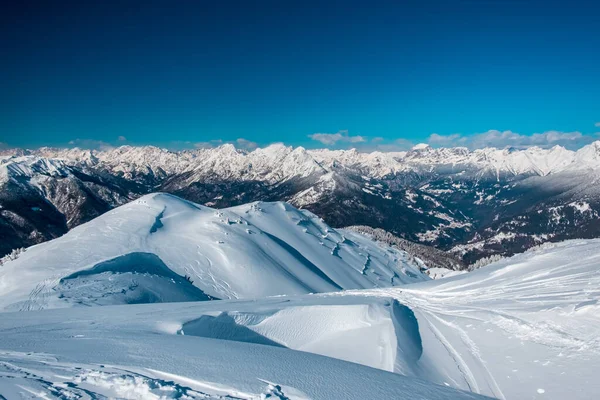 Sul Monte Zoncolan Alpi Carniche Dopo Una Grande Nevicata Provincia — Foto Stock