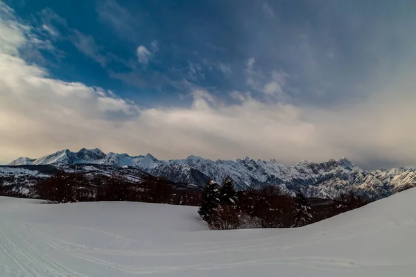 Alpes Cárnicos Depois Uma Grande Queda Neve Pordenone Province Friuli — Fotografia de Stock