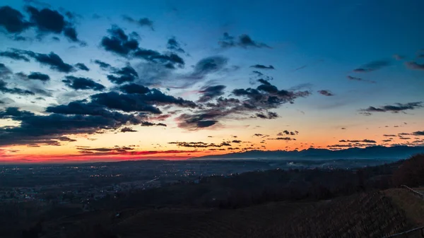 Savorgnano Friuli Venezia Giulia Talya Kış Günbatımı — Stok fotoğraf