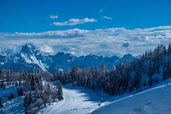 Monte Zoncolan Alpes Cárnicos Depois Uma Grande Queda Neve Província — Fotografia de Stock