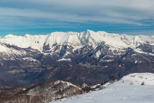 Puncak Gunung Matajur Untuk Pengalaman Ski Yang Indah Provinsi Udine — Stok Foto