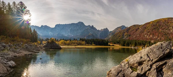 Autumn Day Fusine Lakes Friuli Venezia Giulia Italy — Stock Photo, Image