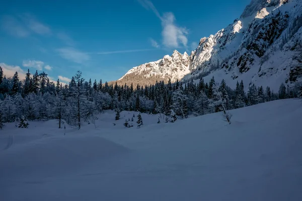 Strugova Tal Auf Dem Berg Mangart Für Ein Schönes Skivergnügen — Stockfoto