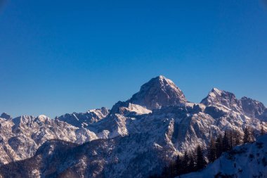 Kış öğleden sonra Lussari, Tarvisio Camporosso, Friuli Venezia Giulia, İtalya