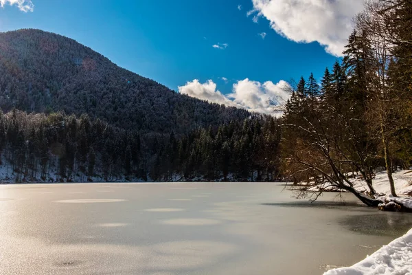 Захід Сонця Перед Горою Мангарт Італійських Альпах — стокове фото