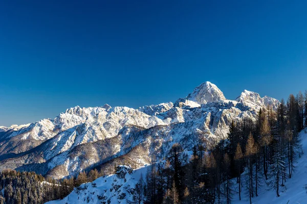 Vintereftermiddag Lussari Tarvisio Camporosso Friuli Venezia Giulia Italien — Stockfoto