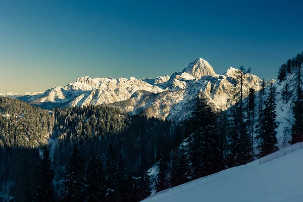 Kış öğleden sonra Lussari, Tarvisio Camporosso, Friuli Venezia Giulia, İtalya