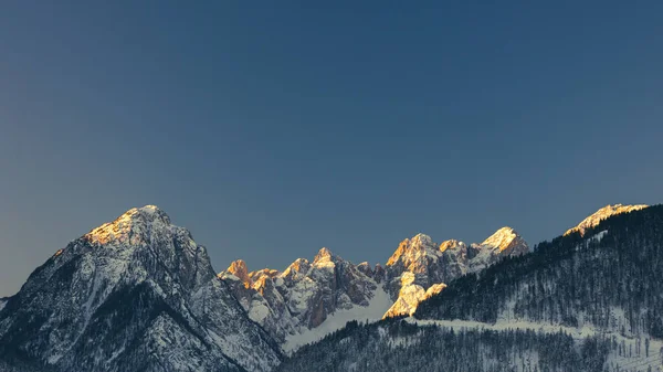 Lever Soleil Hiver Givré Tarvisio Frioul Vénétie Julienne Italie — Photo