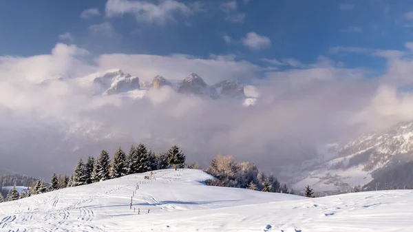 Piękne Włoskie Dolomity Zimowy Dzień — Zdjęcie stockowe