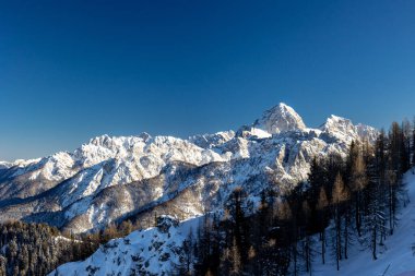 Kış öğleden sonra Lussari, Tarvisio Camporosso, Friuli Venezia Giulia, İtalya