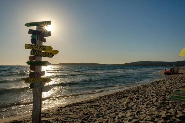 Letní Den Arenas Biancas Krásné Pláže Jihozápadě Sardegna — Stock fotografie