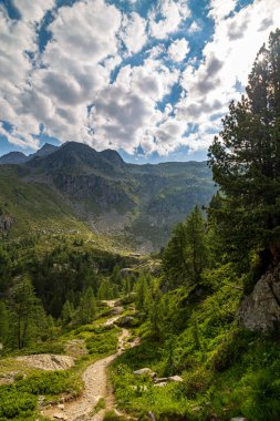 Rutor grubunun dağlarında yaz yürüyüşü günü, La Thuile