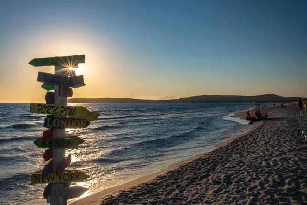 Nyári Nap Arenas Biancas Egy Gyönyörű Strand Dél Nyugati Szardínia — Stock Fotó