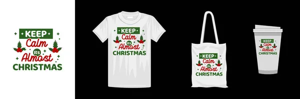 Feliz Navidad Plantilla Diseño Camiseta Diseño Creativo Camiseta Tipografía — Vector de stock