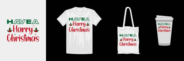 Tipografía Creativa Navidad Diseño Camiseta Camiseta Colorida Navidad — Vector de stock