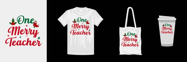 Diseño Creativo Camiseta Tipografía Día Navidad Colorido Diseño Camiseta — Vector de stock