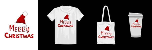 Feliz Navidad Plantilla Diseño Camiseta Día Navidad Colorido Diseño Camiseta — Vector de stock