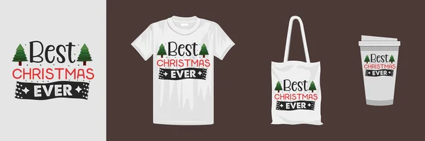 Feliz Navidad Diseño Camiseta Día Navidad Colorido Diseño Camiseta — Vector de stock