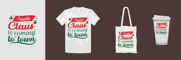 Diseño Camisetas Navideñas Día Navidad Colorido Diseño Camiseta — Vector de stock