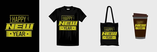 Feliz Año Nuevo Camiseta Diseño — Vector de stock