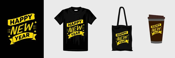 Creativo Feliz Año Nuevo Shirt Design — Vector de stock