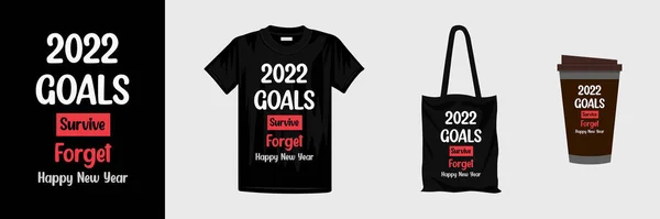 Πρωτοχρονιά 2022 Τυπογραφία Πουκάμισο Πρότυπο Σχεδιασμού Καλό Για Shirt Κούπα — Διανυσματικό Αρχείο