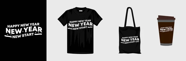 Professionnel Élégant Heureux Nouveau Design Shirt Année Prêt Pour Shirt — Image vectorielle