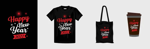 Creativo Feliz Año Nuevo Diseño Camiseta Listo Para Camiseta Taza — Vector de stock