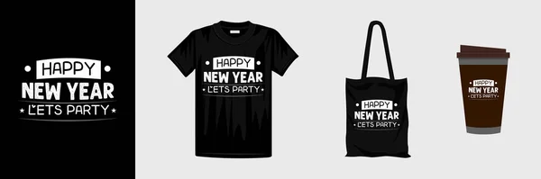 Feliz Año Nuevo Elegante Camiseta Diseño Listo Para Camiseta Taza — Vector de stock
